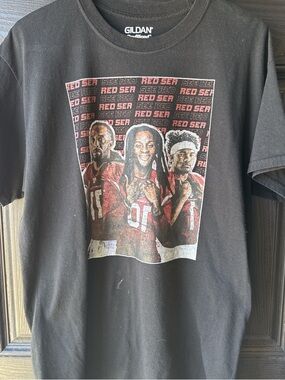 Gildan Black Tee with Red Graphic 'Red Sea' Team Print